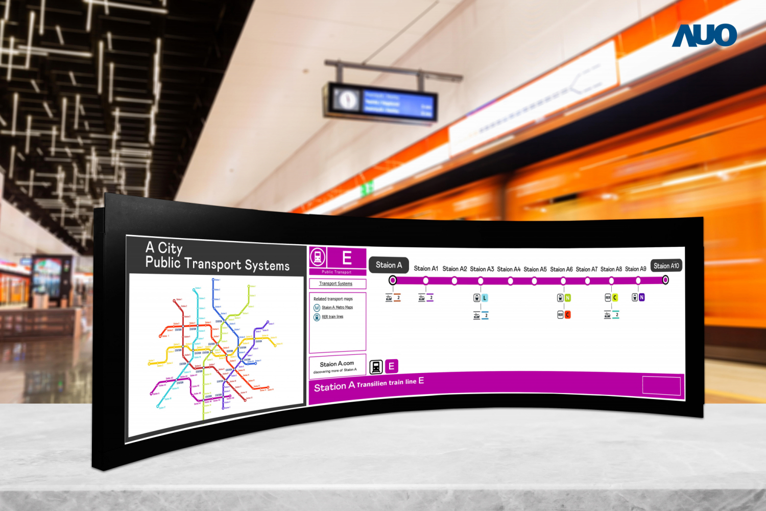 友達(dá)運(yùn)用獨(dú)家TARTAN顯示技術(shù)，開發(fā)出全球最大58.6吋R1000曲面長條屏顯示器，在交通與移動(dòng)領(lǐng)域的廣泛應(yīng)用，為使用者提供清晰、完整的資訊內(nèi)容，進(jìn)而提升服務(wù)滿意度