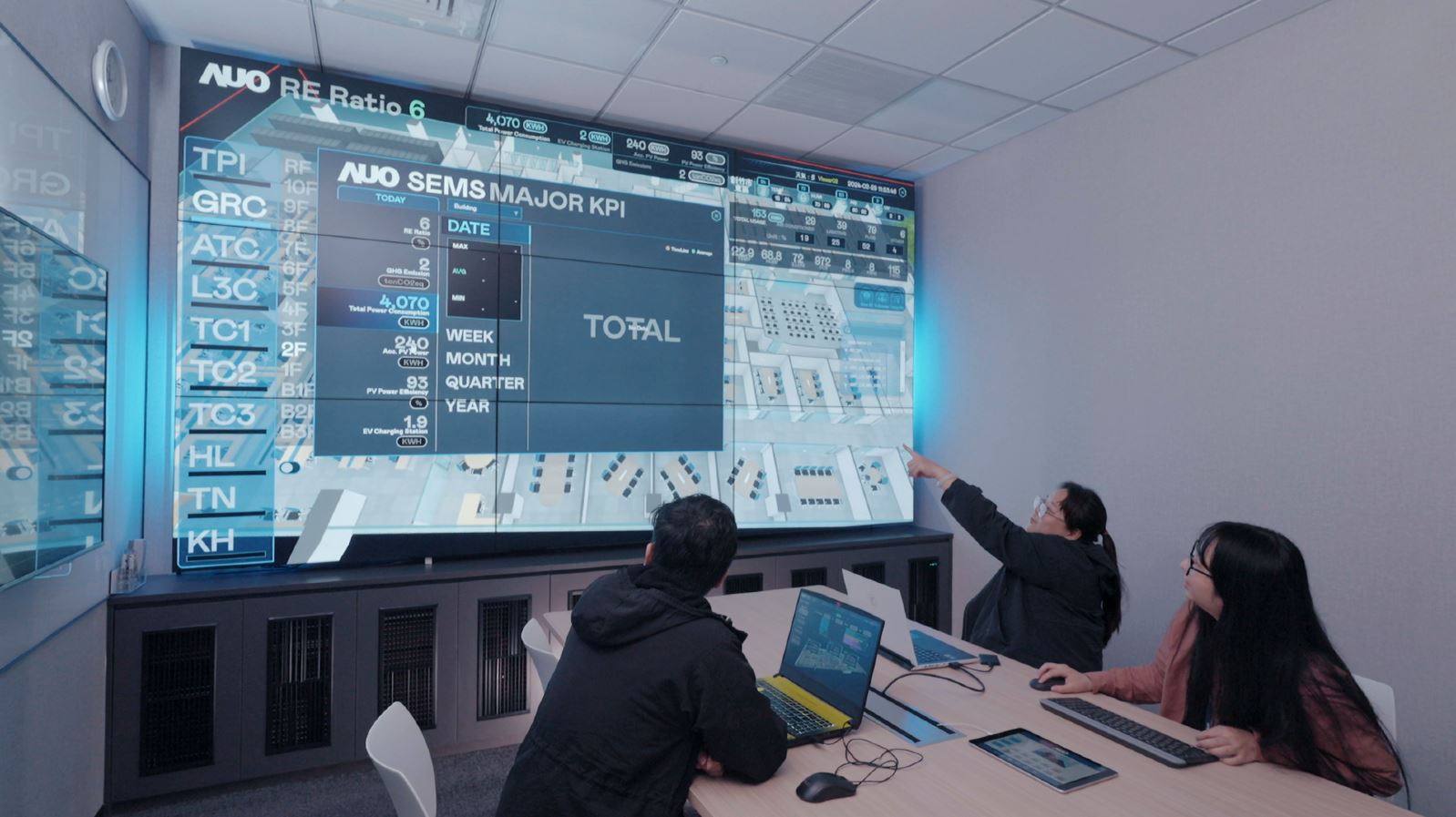 友達(dá)宇沛提供的「淨(jìng)零智慧建築解決方案」，可即時跨區(qū)域、跨場域?qū)⑺性O(shè)備運轉(zhuǎn)、環(huán)境監(jiān)控指標(biāo)等相關(guān)資訊彙整呈現(xiàn)，讓企業(yè)精準(zhǔn)掌握碳管理，實現(xiàn)淨(jìng)零碳排的目標(biāo)。