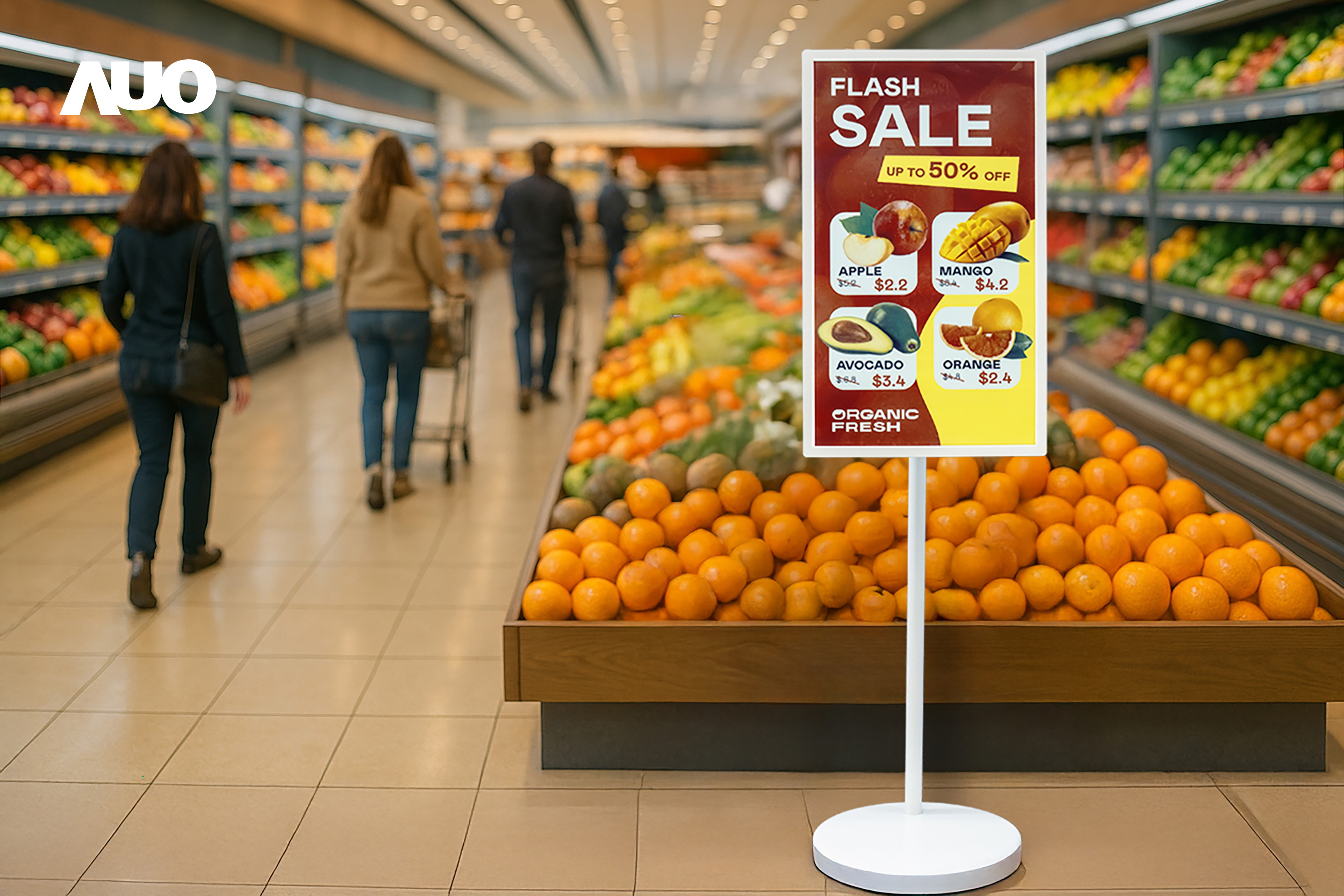 達(dá)擎首亮相低功耗、全彩的「aecoPost電子紙解決方案」，僅在更新畫面時(shí)需要微量的電力驅(qū)動(dòng)，無需佈建電線的便捷設(shè)計(jì)，使其可靈活應(yīng)用、隨意置放，並可透過雲(yún)端或行動(dòng)裝置app，輕鬆管理及排程廣告內(nèi)容，晉升店頭行銷利器。