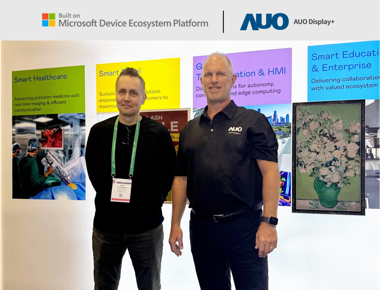 AUO Display Plus Joins Microsoft Device Ecosystem Platform